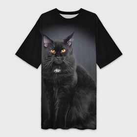 Платье-футболка 3D с принтом Мейн кун 3 в Петрозаводске,  |  | кот | котенок | котик | котэ | кошка | мейн кун | мейнкун | мэйн кун | мэйнкун