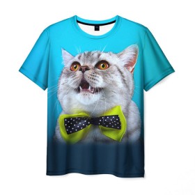 Мужская футболка 3D с принтом Британец 3 в Петрозаводске, 100% полиэфир | прямой крой, круглый вырез горловины, длина до линии бедер | Тематика изображения на принте: британец | британская | британцы | кот | котенок | котик | котэ | кошка