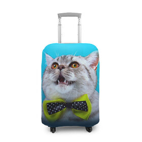 Чехол для чемодана 3D с принтом Британец 3 в Петрозаводске, 86% полиэфир, 14% спандекс | двустороннее нанесение принта, прорези для ручек и колес | британец | британская | британцы | кот | котенок | котик | котэ | кошка