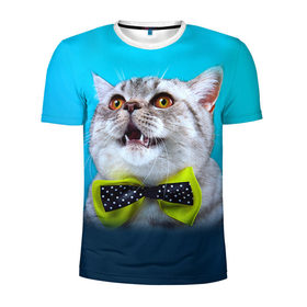 Мужская футболка 3D спортивная с принтом Британец 3 в Петрозаводске, 100% полиэстер с улучшенными характеристиками | приталенный силуэт, круглая горловина, широкие плечи, сужается к линии бедра | Тематика изображения на принте: британец | британская | британцы | кот | котенок | котик | котэ | кошка