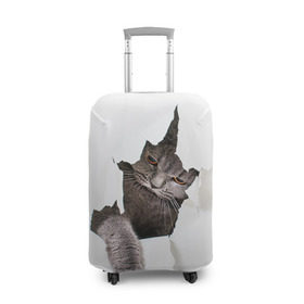 Чехол для чемодана 3D с принтом Британец 4 в Петрозаводске, 86% полиэфир, 14% спандекс | двустороннее нанесение принта, прорези для ручек и колес | британец | британская | британцы | кот | котенок | котик | котэ | кошка