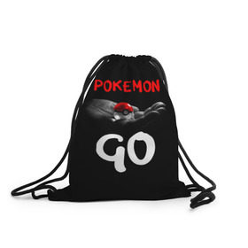 Рюкзак-мешок 3D с принтом Pokemon GO 5 в Петрозаводске, 100% полиэстер | плотность ткани — 200 г/м2, размер — 35 х 45 см; лямки — толстые шнурки, застежка на шнуровке, без карманов и подкладки | pikachu | poke ball | pokemon | pokemon go | пикачу | покемон