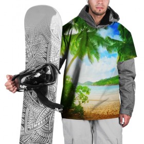 Накидка на куртку 3D с принтом Тропики в Петрозаводске, 100% полиэстер |  | берег | лето | море | отдых | тропики