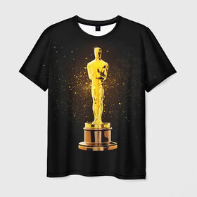 Мужская футболка 3D с принтом Оскар в Петрозаводске, 100% полиэфир | прямой крой, круглый вырез горловины, длина до линии бедер | американская киноакадемия | золото | кинематограф | кино | кинофестиваль | награда | премия оскар