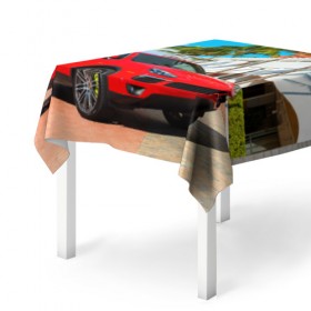 Скатерть 3D с принтом Porsche в Петрозаводске, 100% полиэстер (ткань не мнется и не растягивается) | Размер: 150*150 см | Тематика изображения на принте: porsche | авто | автомобиль | скорость