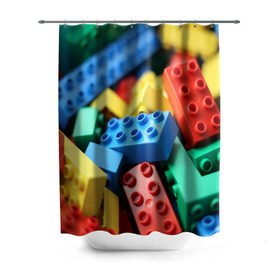 Штора 3D для ванной с принтом Лего в Петрозаводске, 100% полиэстер | плотность материала — 100 г/м2. Стандартный размер — 146 см х 180 см. По верхнему краю — пластиковые люверсы для креплений. В комплекте 10 пластиковых колец | lego | дети