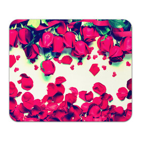 Коврик прямоугольный с принтом Розовые розы в Петрозаводске, натуральный каучук | размер 230 х 185 мм; запечатка лицевой стороны | лепестки | цветы