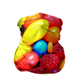 Бандана-труба 3D с принтом Sweet Candy в Петрозаводске, 100% полиэстер, ткань с особыми свойствами — Activecool | плотность 150‒180 г/м2; хорошо тянется, но сохраняет форму | Тематика изображения на принте: 