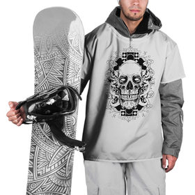 Накидка на куртку 3D с принтом Череп 33 в Петрозаводске, 100% полиэстер |  | Тематика изображения на принте: skull | skulls | кости | скелет | череп