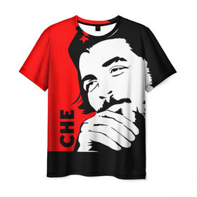 Мужская футболка 3D с принтом Че Гевара в Петрозаводске, 100% полиэфир | прямой крой, круглый вырез горловины, длина до линии бедер | Тематика изображения на принте: che | che guevara | comandante | revolution | viva | революция | че | чегевара