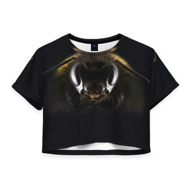 Женская футболка 3D укороченная с принтом Пчела в Петрозаводске, 100% полиэстер | круглая горловина, длина футболки до линии талии, рукава с отворотами | глаза | насекомое | оса | пчела