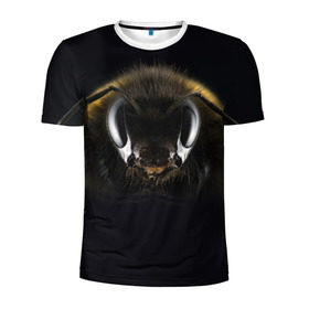 Мужская футболка 3D спортивная с принтом Пчела в Петрозаводске, 100% полиэстер с улучшенными характеристиками | приталенный силуэт, круглая горловина, широкие плечи, сужается к линии бедра | глаза | насекомое | оса | пчела