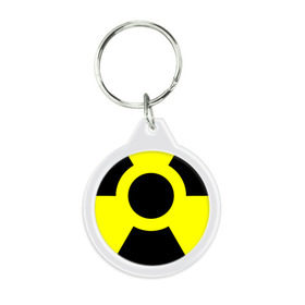 Брелок круглый с принтом Radiation в Петрозаводске, пластик и полированная сталь | круглая форма, металлическое крепление в виде кольца | radiation | s.t.a.l.k.e.r. | warning. | аномалия | радиация