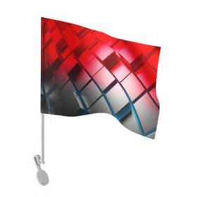 Флаг для автомобиля с принтом Текстура в Петрозаводске, 100% полиэстер | Размер: 30*21 см | кубы | объем