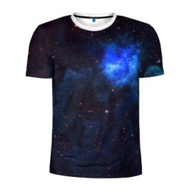 Мужская футболка 3D спортивная с принтом Холодная туманность в Петрозаводске, 100% полиэстер с улучшенными характеристиками | приталенный силуэт, круглая горловина, широкие плечи, сужается к линии бедра | вселенная | галактика | звёзды | космическое пространство | космос | созвездие