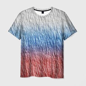 Мужская футболка 3D с принтом Текстура стены ,флаг в Петрозаводске, 100% полиэфир | прямой крой, круглый вырез горловины, длина до линии бедер | Тематика изображения на принте: линии | патриот | полосы | стена | текстура | трещины | флаг | форма | фото | цвет