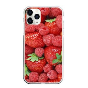 Чехол для iPhone 11 Pro Max матовый с принтом Ягоды в Петрозаводске, Силикон |  | десерт | еда | клубника | красный | малина | сладкое | ягоды