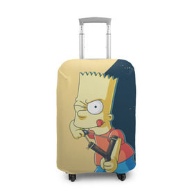 Чехол для чемодана 3D с принтом Барт в Петрозаводске, 86% полиэфир, 14% спандекс | двустороннее нанесение принта, прорези для ручек и колес | simpsons | барт | гомер | мардж | симпсоны
