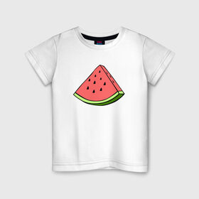 Детская футболка хлопок с принтом Арбуз в Петрозаводске, 100% хлопок | круглый вырез горловины, полуприлегающий силуэт, длина до линии бедер | tumblr | арбуз