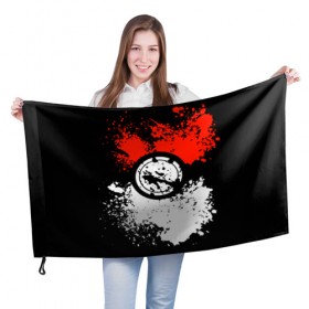 Флаг 3D с принтом Pokeball в Петрозаводске, 100% полиэстер | плотность ткани — 95 г/м2, размер — 67 х 109 см. Принт наносится с одной стороны | 