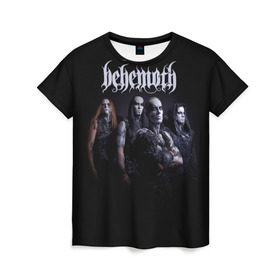 Женская футболка 3D с принтом Behemoth в Петрозаводске, 100% полиэфир ( синтетическое хлопкоподобное полотно) | прямой крой, круглый вырез горловины, длина до линии бедер | behemoth | dark | deathmetal | metal | бегемот | блэк метал