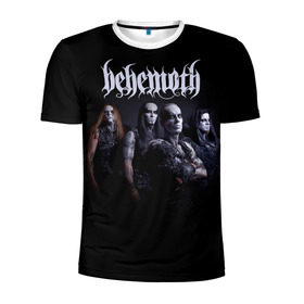 Мужская футболка 3D спортивная с принтом Behemoth в Петрозаводске, 100% полиэстер с улучшенными характеристиками | приталенный силуэт, круглая горловина, широкие плечи, сужается к линии бедра | behemoth | dark | deathmetal | metal | бегемот | блэк метал