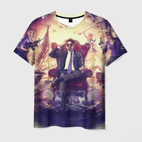 Мужская футболка 3D с принтом Saints Row в Петрозаводске, 100% полиэфир | прямой крой, круглый вырез горловины, длина до линии бедер | saints row | святые