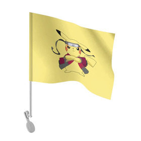 Флаг для автомобиля с принтом Pikachu в Петрозаводске, 100% полиэстер | Размер: 30*21 см | pikachu | pokeboll | pokemon | пикачу | покеболл | покемон
