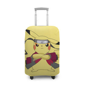Чехол для чемодана 3D с принтом Pikachu в Петрозаводске, 86% полиэфир, 14% спандекс | двустороннее нанесение принта, прорези для ручек и колес | pikachu | pokeboll | pokemon | пикачу | покеболл | покемон