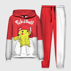 Мужской костюм 3D (с толстовкой) с принтом Pokeball в Петрозаводске,  |  | pikachu | pokeboll | pokemon | пикачу | покеболл | покемон