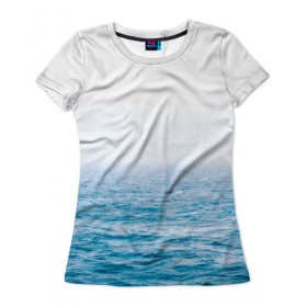 Женская футболка 3D с принтом sea в Петрозаводске, 100% полиэфир ( синтетическое хлопкоподобное полотно) | прямой крой, круглый вырез горловины, длина до линии бедер | orca | sea | whale | вода | киты | косатки | лето | любовь | море | океан | отдых | пальмы | пляж | солнце