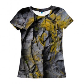 Женская футболка 3D с принтом текстура в Петрозаводске, 100% полиэфир ( синтетическое хлопкоподобное полотно) | прямой крой, круглый вырез горловины, длина до линии бедер | гранж | дерево | камень | краска | ржавчина | скала | текстура