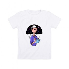Детская футболка хлопок с принтом Дизайнер-иллюстратор в Петрозаводске, 100% хлопок | круглый вырез горловины, полуприлегающий силуэт, длина до линии бедер | веб | дизайнер | иллюстратор | космос | сердце