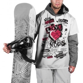 Накидка на куртку 3D с принтом Рок сердца 4 в Петрозаводске, 100% полиэстер |  | heart | tattoo | разбитое | сердечко | сердце | тату | татушка