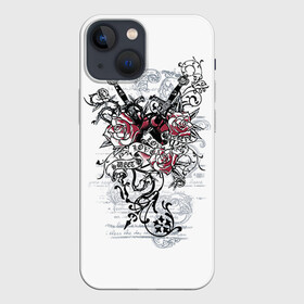 Чехол для iPhone 13 mini с принтом Рок сердца 5 в Петрозаводске,  |  | heart | tattoo | разбитое | сердечко | сердце | тату | татушка