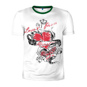 Мужская футболка 3D спортивная с принтом Рок сердца 6 в Петрозаводске, 100% полиэстер с улучшенными характеристиками | приталенный силуэт, круглая горловина, широкие плечи, сужается к линии бедра | heart | tattoo | разбитое | сердечко | сердце | тату | татушка