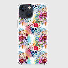 Чехол для iPhone 13 mini с принтом Цветы и бабочки 5 в Петрозаводске,  |  | акварель | нежный | паттерн | цветочек | цветочный