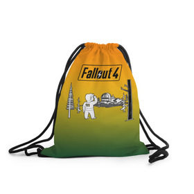 Рюкзак-мешок 3D с принтом Волт-бой 111 Fallout 4 в Петрозаводске, 100% полиэстер | плотность ткани — 200 г/м2, размер — 35 х 45 см; лямки — толстые шнурки, застежка на шнуровке, без карманов и подкладки | fallout 4 | vault boy | волт бой | фаллаут