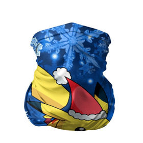 Бандана-труба 3D с принтом Pikachu в Петрозаводске, 100% полиэстер, ткань с особыми свойствами — Activecool | плотность 150‒180 г/м2; хорошо тянется, но сохраняет форму | pikachu | pokeboll | pokemon | зима | новый год | пикачу | покеболл | покемон | снежинки
