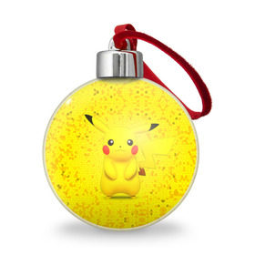 Ёлочный шар с принтом Pikachu в Петрозаводске, Пластик | Диаметр: 77 мм | pikachu | pokeboll | pokemon | пикачу | покеболл | покемон