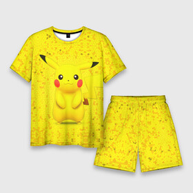 Мужской костюм с шортами 3D с принтом Pikachu в Петрозаводске,  |  | pikachu | pokeboll | pokemon | пикачу | покеболл | покемон