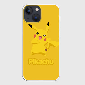 Чехол для iPhone 13 mini с принтом Жёлтый Пика в Петрозаводске,  |  | pikachu | pokeboll | pokemon | пикачу | покеболл | покемон