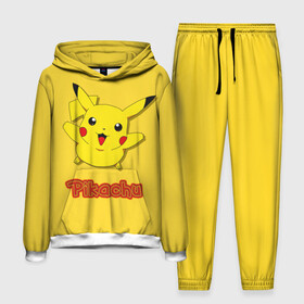 Мужской костюм 3D (с толстовкой) с принтом Pikachu в Петрозаводске,  |  | pikachu | pokeboll | pokemon | пикачу | покеболл | покемон