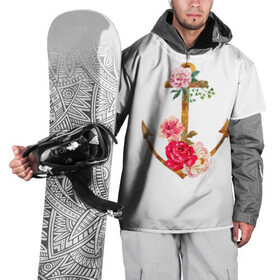 Накидка на куртку 3D с принтом Якорь с цветами в Петрозаводске, 100% полиэстер |  | Тематика изображения на принте: акварель | бабочка | нежный | рисунок | роза | сирень | цветочек | цветочный | цветы