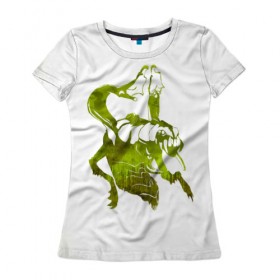Женская футболка 3D с принтом Сквозь в Петрозаводске, 100% полиэфир ( синтетическое хлопкоподобное полотно) | прямой крой, круглый вырез горловины, длина до линии бедер | dota | dota 2 | venomancer | веномансер | дота | дотан | раки
