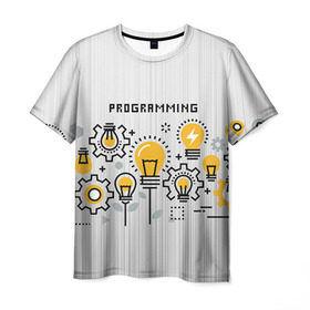 Мужская футболка 3D с принтом Программирование 1 в Петрозаводске, 100% полиэфир | прямой крой, круглый вырез горловины, длина до линии бедер | день программиста | код | подарок | праздник | программист