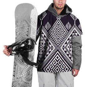 Накидка на куртку 3D с принтом Мильфлер в Петрозаводске, 100% полиэстер |  | геометрия | орнамент | черно белый | этно
