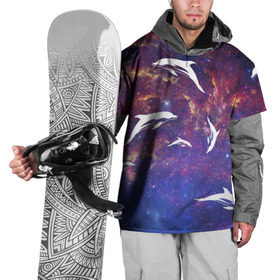 Накидка на куртку 3D с принтом Дельфин в Петрозаводске, 100% полиэстер |  | Тематика изображения на принте: дельфин | космос