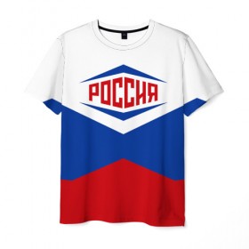 Мужская футболка 3D с принтом Россия 2016 в Петрозаводске, 100% полиэфир | прямой крой, круглый вырез горловины, длина до линии бедер | 2016 | russia | рио | россия
