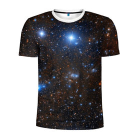 Мужская футболка 3D спортивная с принтом Космические дали в Петрозаводске, 100% полиэстер с улучшенными характеристиками | приталенный силуэт, круглая горловина, широкие плечи, сужается к линии бедра | вселенная | галактика | звёзды | космическое пространство | космос | созвездие